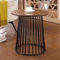 طاولة جانبيه بسطح خشبي بعدة الوان