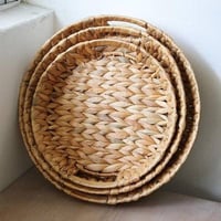 طقم صواني خوص دائرية 3 حبات