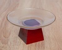 صحن تقديم بقاعدة عنابيه 12*6سم دائري