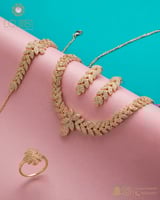 طقم زركون مميز ذهبي