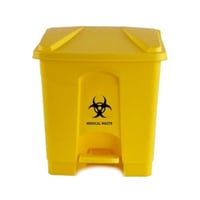 حاوية نفايات طبية 30 لتر بدواسة قدم اصفر