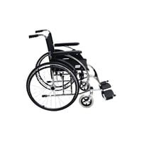 كرسي متحرك كروم قماش بمقعد 46 سم 18 انش بدعامة مزد...