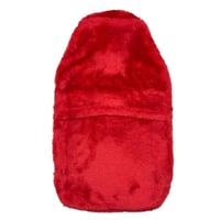 قربة ماء بغطاء من الفرو الناعم 2 لتر