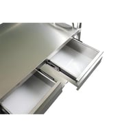 تروللي طبي من الاستيل مزود بدرجين وحوض طبي