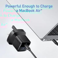 شاحن أنكر 33W بمدخلين مع كابل USB-C، تصميم مدمج وق...