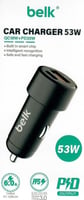 Belk- شاحن سيارة ثنائي من بيلك 53W PD بمدخلين PD و...