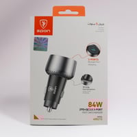 شاحن سيارة سريع بقوة 84 واط ثلاث منافذ 2 بي دي و 1...