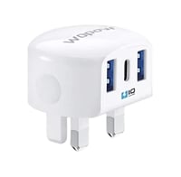 شاحن جداري WOPOW سريع 3 منافذ (USB + Type-C) بقدرة...