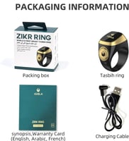 خاتم ذكر اسود بشاشة LED واتصال بلوتوث - تذكيرك الذ...