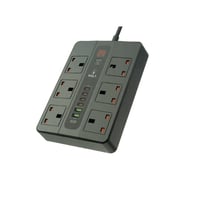 توصيلة كهرباء ذكية 3 متر مع مؤقت تشغيل و 5 منفذ وم...