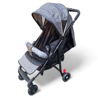 عربية اطفال مع مقبض يد لسهولة الطي رصاصي 6077