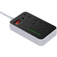 لدنيو - توصيلة كهربائية 3 أفياش + 6 مداخل USB بطول...