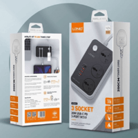 لدنيو - توصيلة كهربائية 3 أفياش + 3 مداخل USB + مد...