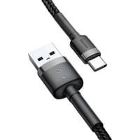 بيسوس - سلك USB تو تايب سي قماش بطول 3 متر - اسود