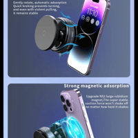 اكتيف - حامل جوال مغناطيس شفط بقاعدة متحركة