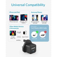 انكر - شاحن منزلي بمدخل PD بقوة 20 واط - أسود