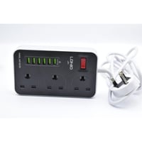 لدنيو - توصيلة كهربائية 3 أفياش + 6 مداخل USB بطول...