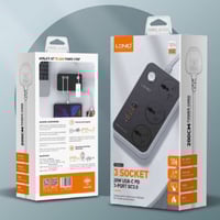 لدنيو - توصيلة كهربائية 3 أفياش + 3 مداخل USB + مد...