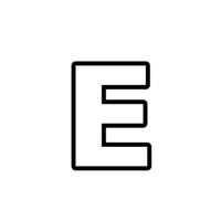 ملصق حديد حرف E