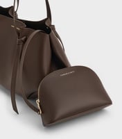 شنطة تشارلز اند كيث/مقاس لارج-Espresso Brown