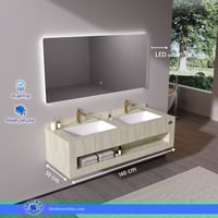 مغسلة بورسلان حوضين ( ليزر ) 140 سم