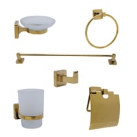 طقم اكسسوارات حمام - ذهبي