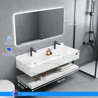 مغسلة بورسلان حوضين ( ليزر ) 120 - 140 سم