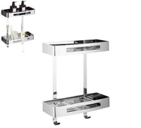 رف صابون دورين مربع كروم