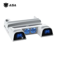 منصة شحن بلايستيشن 5 مع مروحة تبريد وقاعدة شحن يدي...