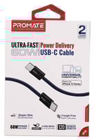 بروميت كابل مضفر من القماش يو اس بي سي 60 وات طول...