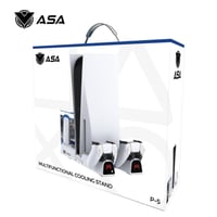 منصة شحن بلايستيشن 5 مع مروحة تبريد وقاعدة شحن يدي...