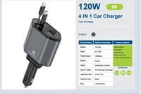 شاحن سيارة بقوة 120 واط مع اسلاك مدمجة من فون بلان...