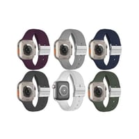 هلمت - سوار جلدي أنيق مقاوم للماء ساعة ابل يدعم مق...