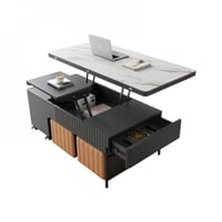 طقم طاولة قهوة قابلة للطي متعددة الوظائف بوحدة تخز...