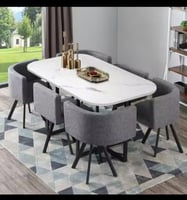 طاولة طعام فاخرة مع 6 كراسى بتصميم راقى