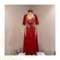 بدلة رقص مصري بلدي للمحترفات عنابي