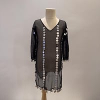 جلابية اطفال للرقص الشرقي لون اسود مع فضي