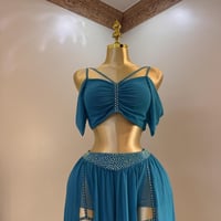 بدلة رقص شرقي فخمة تركوازي