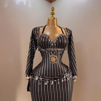 جلابية نانسي الجديدة للرقص الشرقي لون فضي