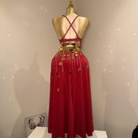 بدلة رقص مصري بلدي للمحترفات عنابي