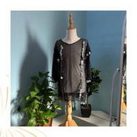 جلابية اطفال للرقص الشرقي لون اسود مع فضي