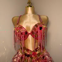 بدلة رقص مصري بلدي للمحترفات عنابي