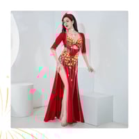 بدلة رقص مصري بلدي للمحترفات عنابي