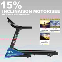 سير كهربائي بقدرة تحمل 110 كجم مع شاشة LED و3 مستو...