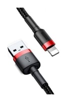 كيبل ايفون USB قماش اسود طول مترين بيسوس