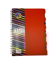 دفتر سلك مقسم بفواصل ملونة - مقاس B5