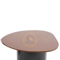 طقم طاولتين قهوه لون اسود وبني قاعدة معدن وسطح قشر...