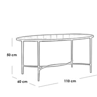 طاولة قهوة زجاج شفاف لون أسود - 110×60×50 سم