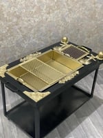 منقل حديد مع صحن ذهبي 95*56