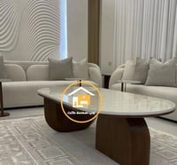 طاولة مفرد سطح بديل رخام قواعد خشب تعتيق